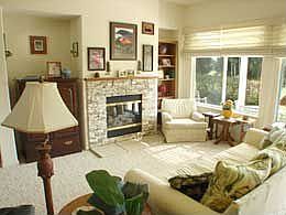 living room with fireplace