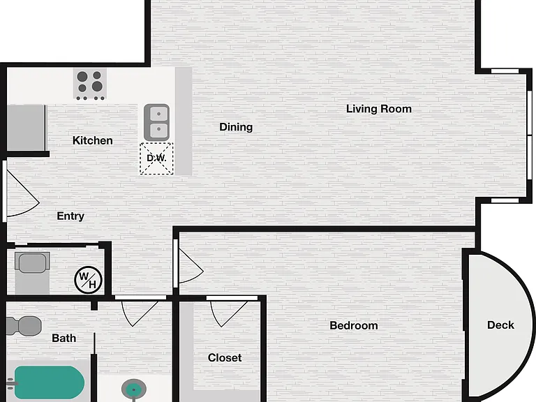 1x1A Floor Plan 1x1A Floor Plan