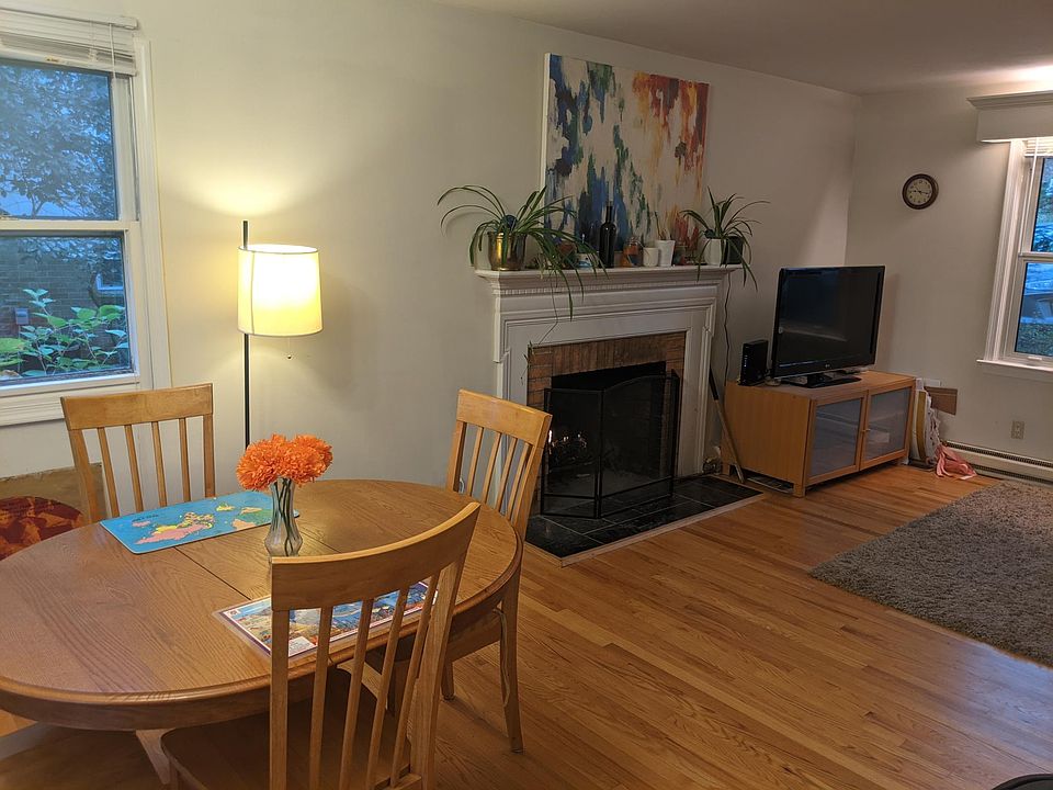Living and Dinning room with working fireplace