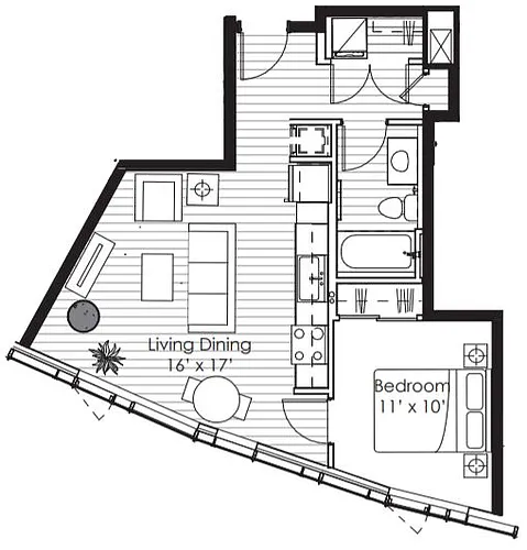 Floor plan 1X1 J