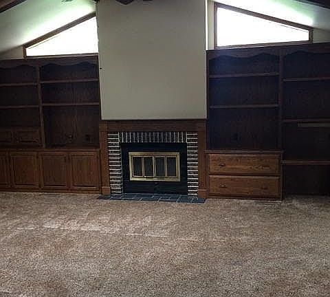 Back room with fireplace
