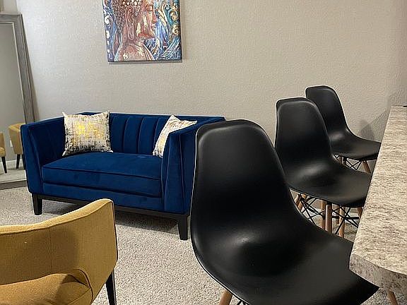 Living room with Bar Seating