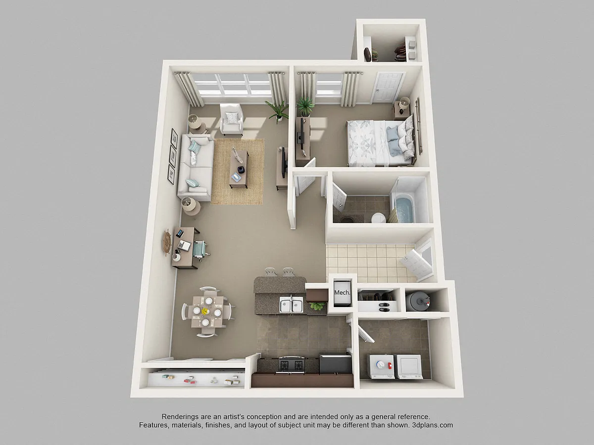 Floor plan One Bedroom One Bath