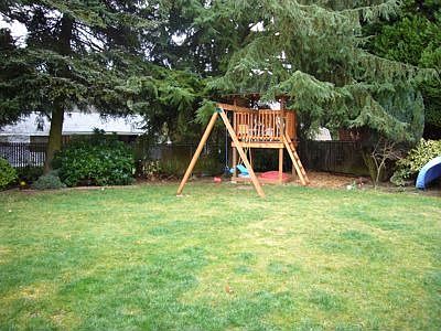 back yard with swing set