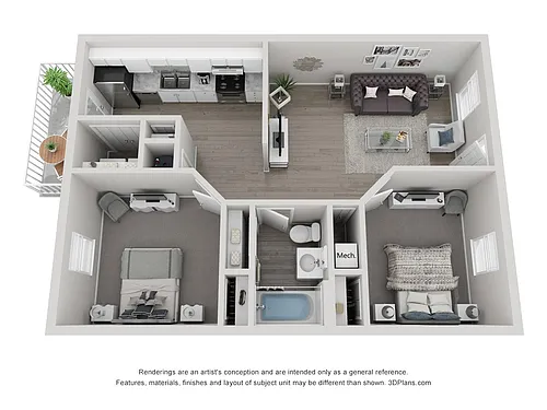 Floor plan Two Bedroom