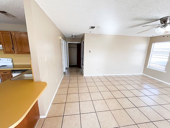 living room and hallway with hallway closet