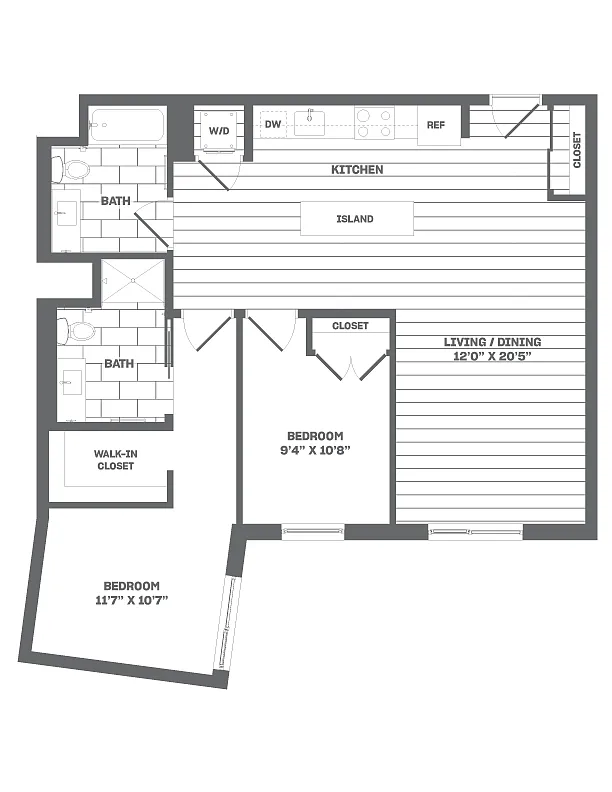 Floor plan 2 Bed/2 Bath-C5