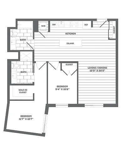 Floor plan 2 Bed/2 Bath-C5