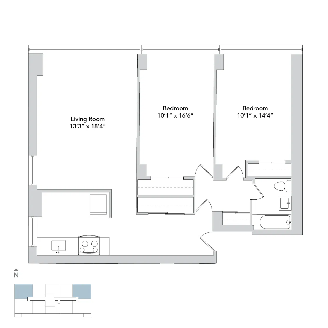 Floor plan lakem3-2b1a