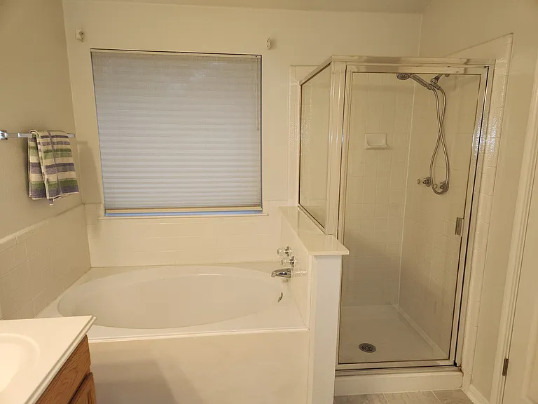 Master Bathroom with Garden Tub and Shower