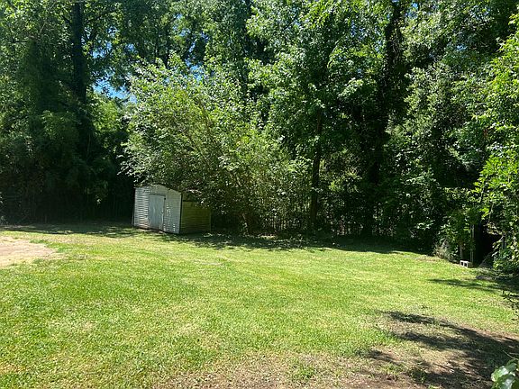 backyard with extra storage area