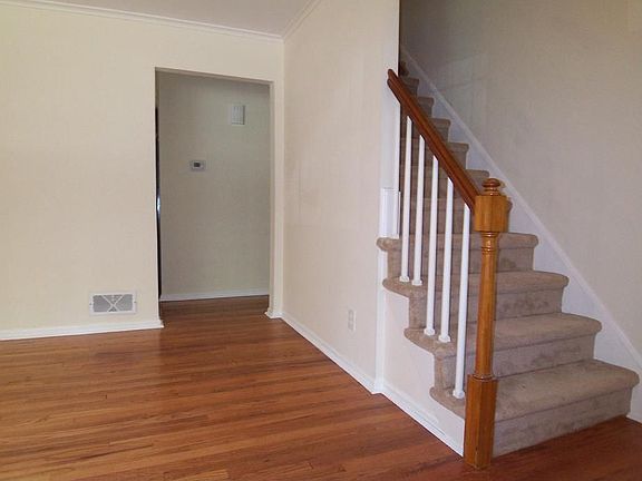 Living room with refinished hardwood floors