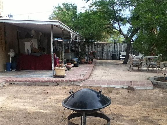 side view of back yard