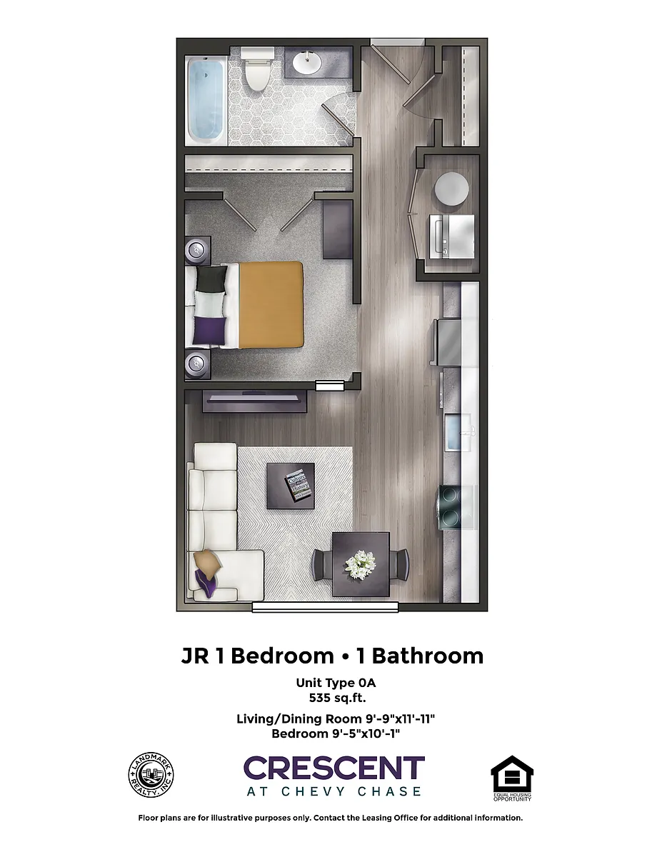 Floor plan Jr 1 Bedroom