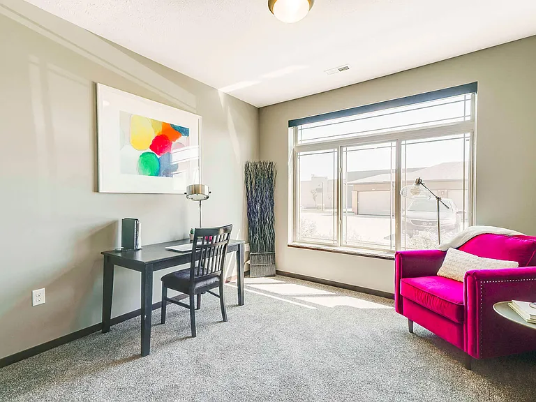 Versatile second bedrooms are perfect for guests or at-home office spaces.