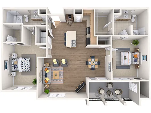 Floor plan B2 2 Bed 2 Bath