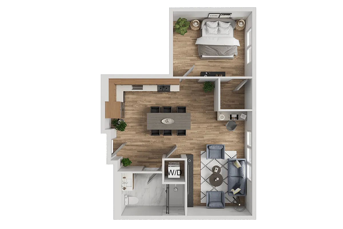 Floor plan 1X1 B