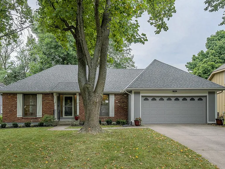 Large two car garage.