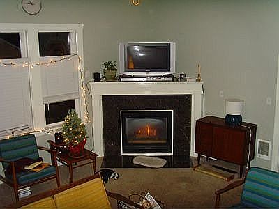 gas fire place and mantle
