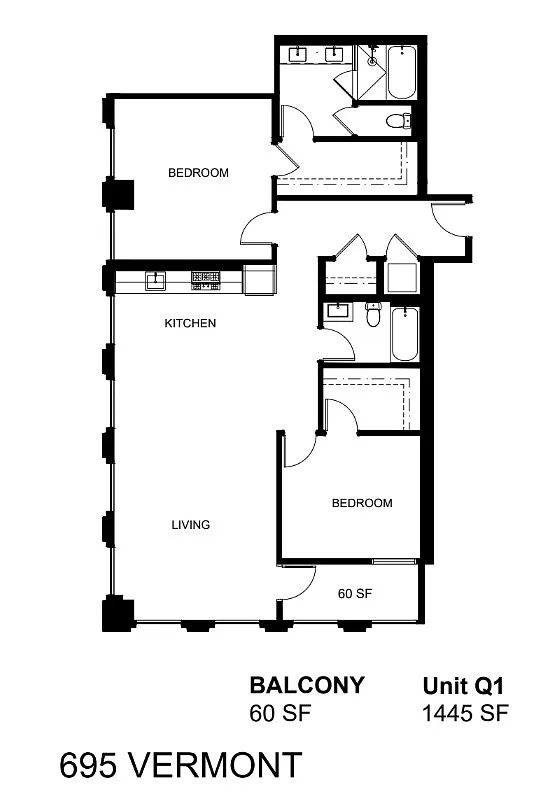 Floor plan Q1 - 2 Bedroom