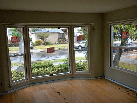 Living space in progress. Gorgeous bay view window, brand n