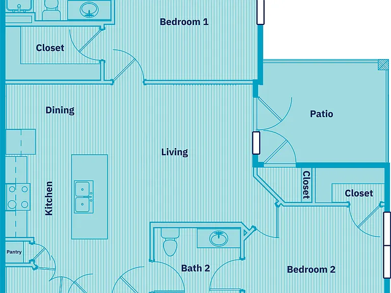The Envoy: 2BR 2BA