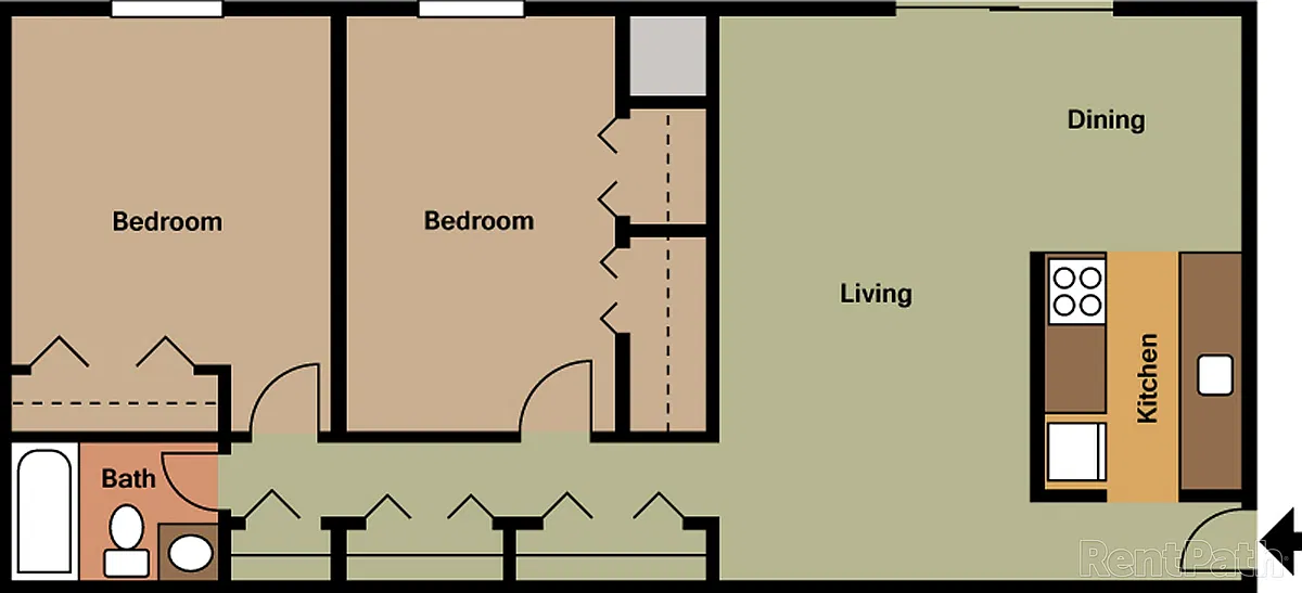 Floor plan 201 - 2 Bedroom