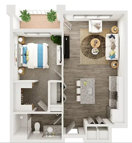 Floor plan 1 Bedroom Apartment