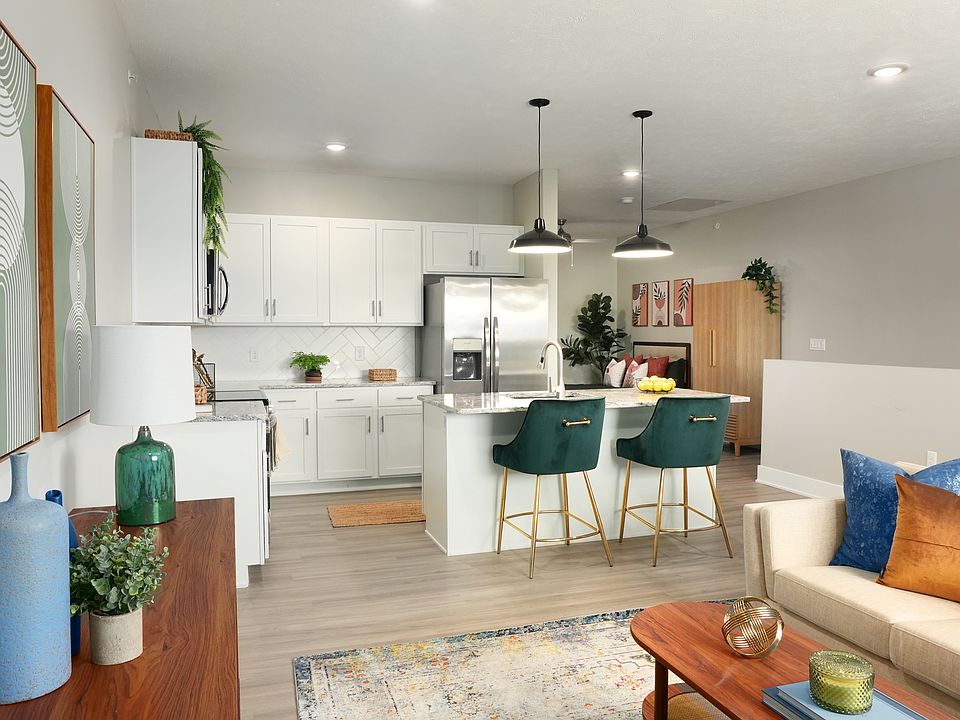 Spacious kitchen and living room