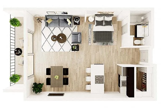 Floor plan Studio B