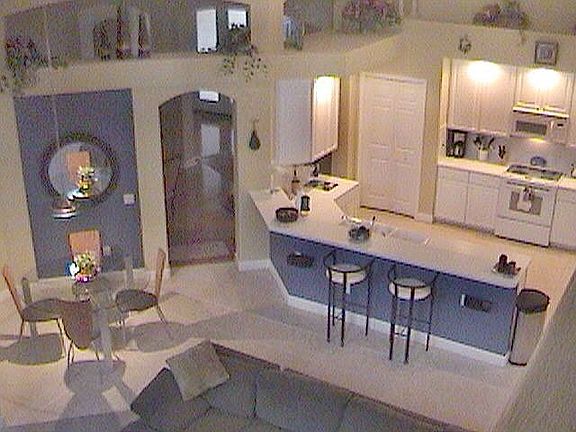 Overview from upstairs of Kitchen