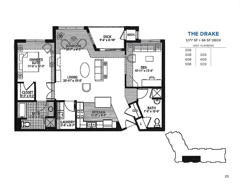Floor plan The Drake