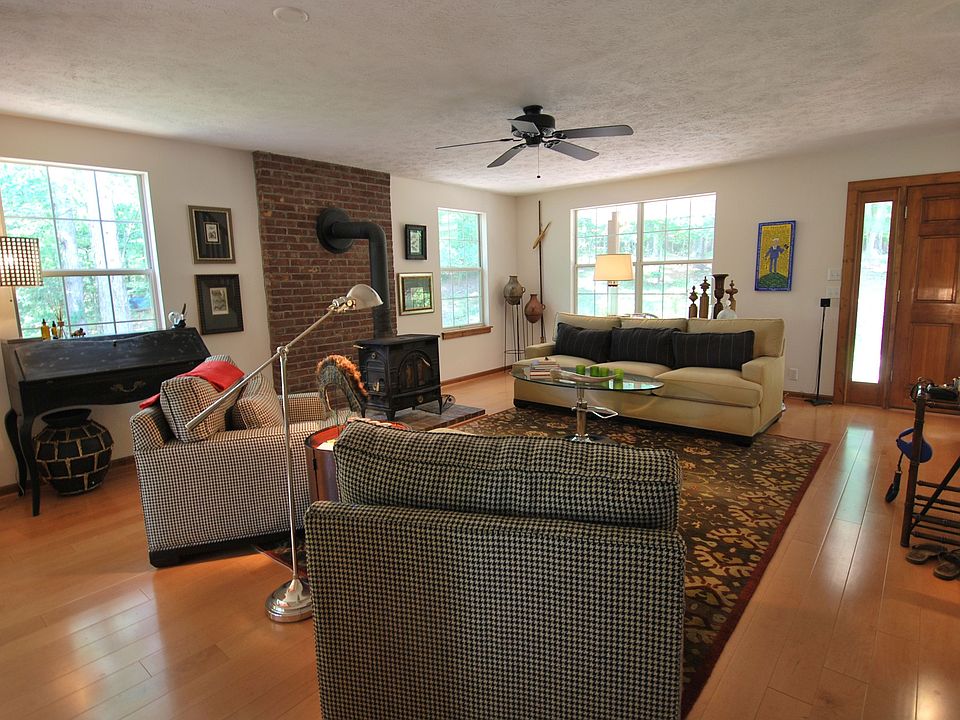 Great Room with wide plank hardwood
