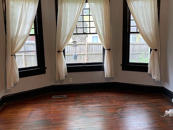 Bay window in large dining room