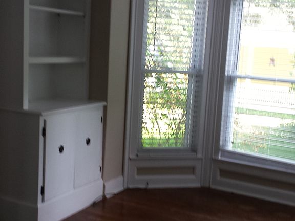 Dining room with bay window.