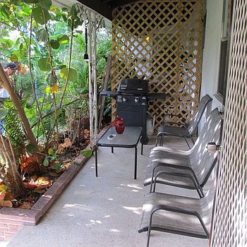 Porch with gas grill
