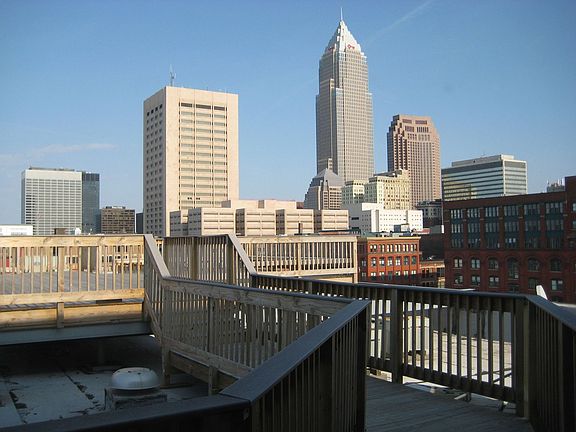 East-facing view from Water Street Condominiums rooftop deck