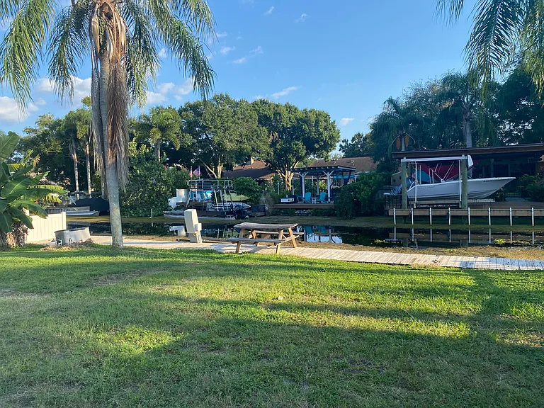 yard overlooking canal