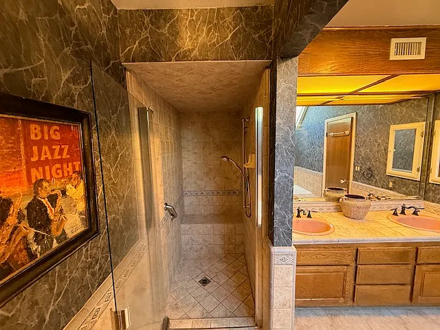 Primary bathroom shower stall