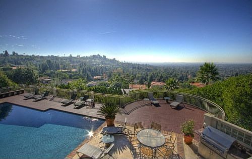 Looking down from top deck to lower pool area and more views of Newport Coast