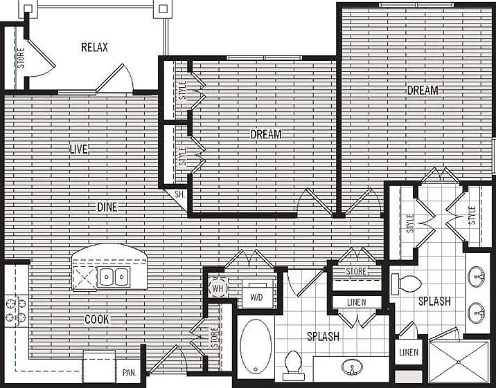 Dalian Monterrey Village - B3 - 2 Beds - 2 Baths - 1079 Sq. ft.