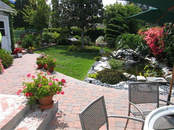 Brick Patio, Fishpond