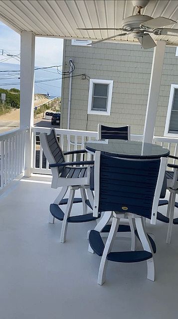 1st Floor Unit, Bi-level, Poly wood table and 4 Swivel Comfortable Chairs.