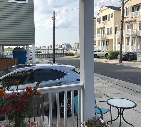 From end of porch, looking toward the bay.