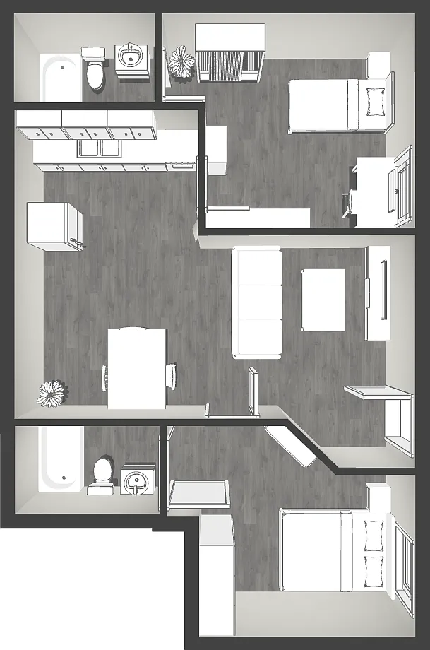 Private 2BR/2BA Suite at Campus Edge — Photo 4