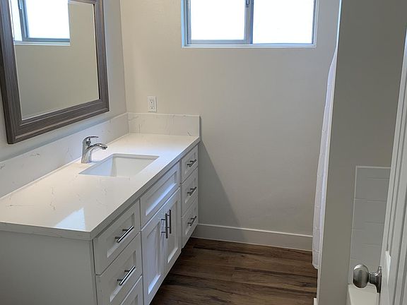 Bathroom new vanity, bathtub and shower
