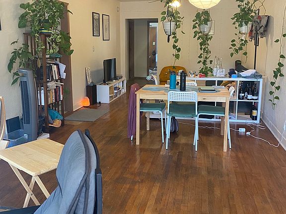 Large living room with dining area