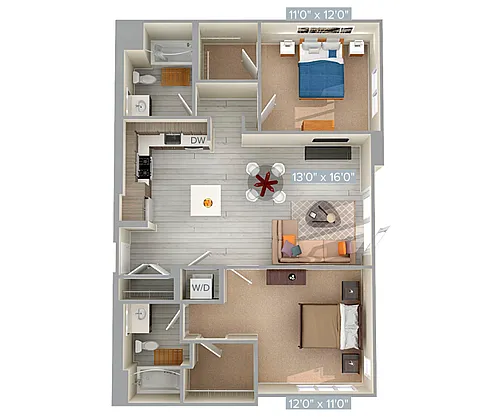 Floor plan B1-1044