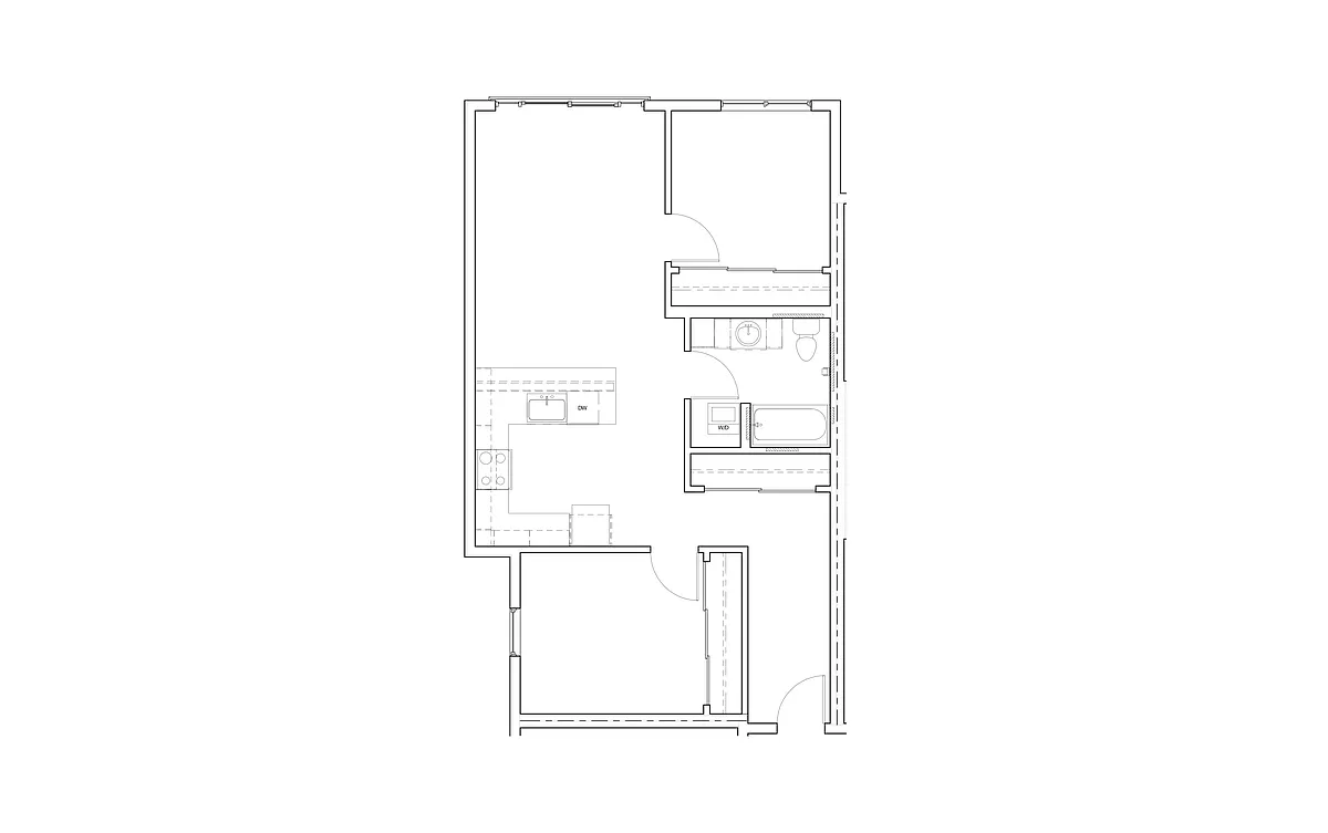Floor plan 2 Bed/1 Bath-F2
