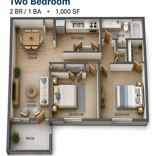 Floor plan Two Bedroom